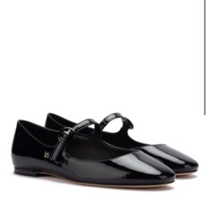 Larroudé Blair Mary Jane Flats (black patent)